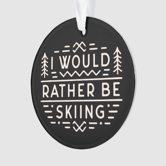 Skier quotes cross country ski quotes retro ornament (voorkant)