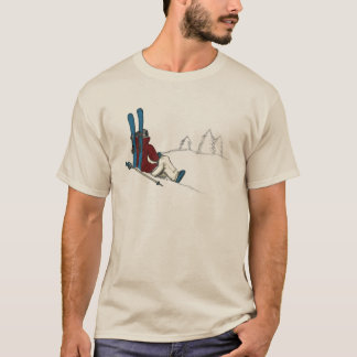 Skier relaxing op de berg t-shirt