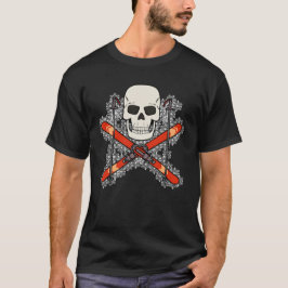 Skiër schedel Piraat ontwerp voor mannen T-shirt