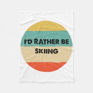 Skier Shirt I'd Rather Be Skiing  Fleece Deken
