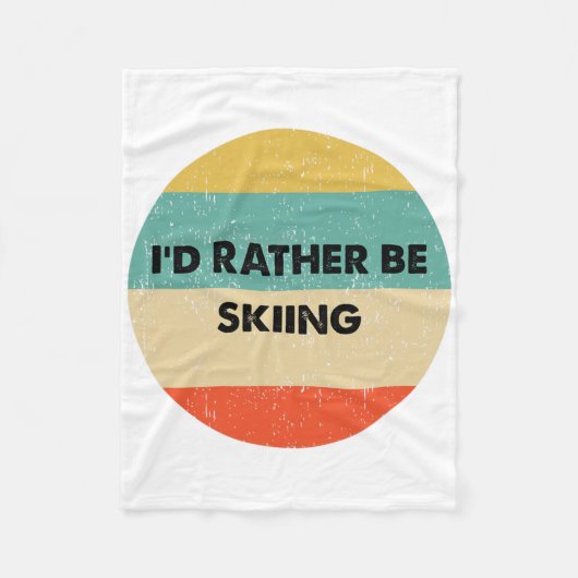 Skier Shirt I'd Rather Be Skiing Fleece Deken (Voorkant)