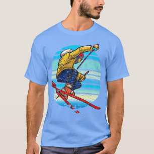 Skier Skiing Retro T-shirt