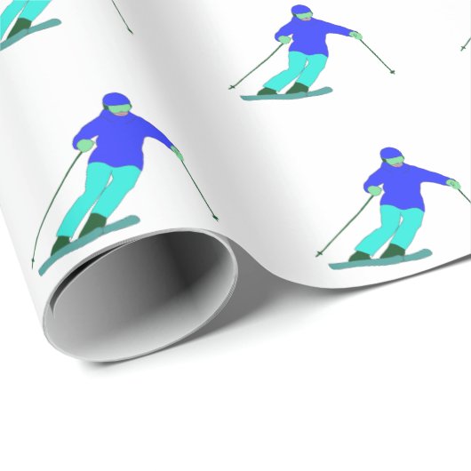 Skier Snow Skiing Cadeaupapier (Rol Hoek)