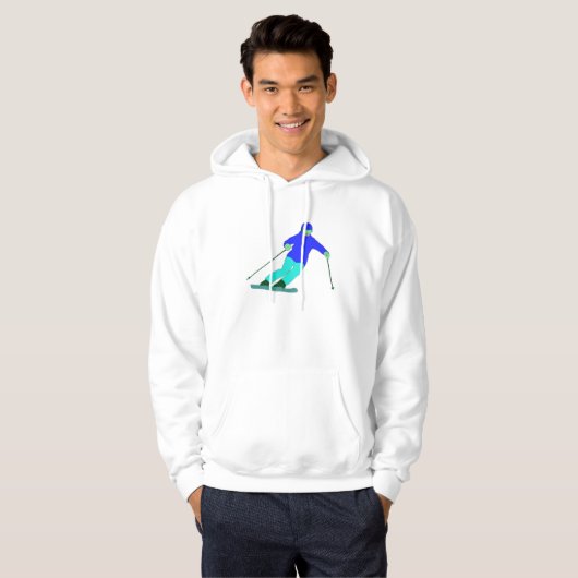 Skier Snow Skiing Hoodie (Voorkant volledig)