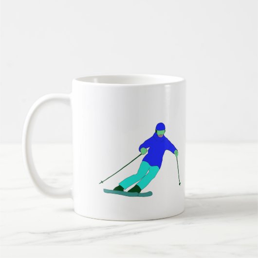 Skier Snow Skiing Koffiemok (Links)