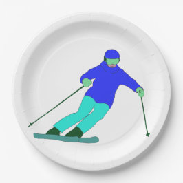 Skier Snow Skiing Papieren Bordje