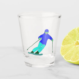 Skier Snow Skiing Shot Glas