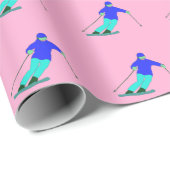 Skier Snow Skiing Wrapping Paper Cadeaupapier (Rol Hoek)