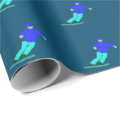Skier Snow Skiing Wrapping Paper Cadeaupapier (Rol Hoek)
