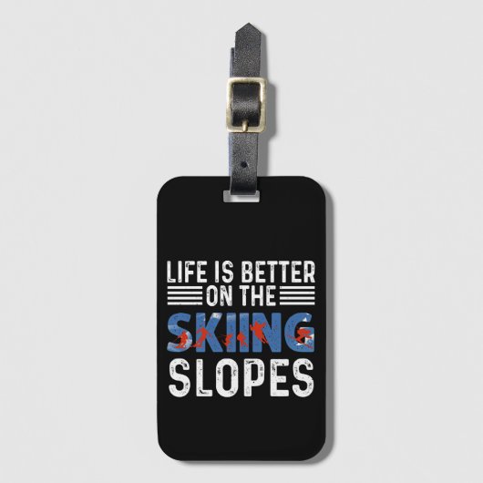 Skiër, snowboarder bagagelabel (Voorkant (verticaal))
