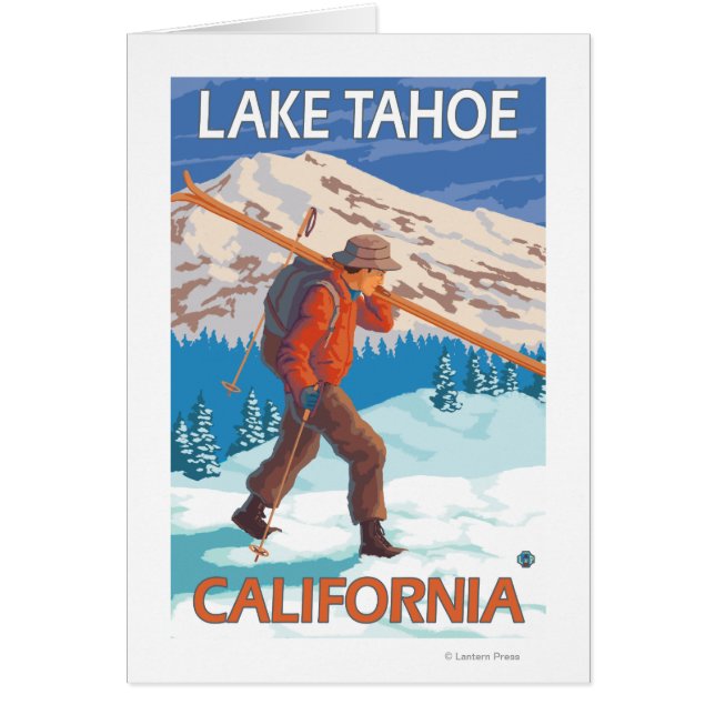 Skier transportant ski de neige - Lac Tahoe, Calif (Devant)