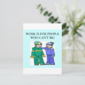 skiërs briefkaart (Staand voorkant)