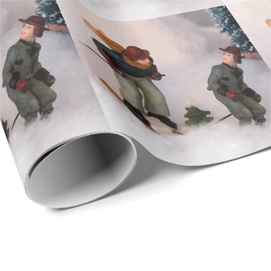 Skiërs - Dorpsverpakking Cadeaupapier (Rol Hoek)