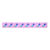Skiers Downhill Skiing Pastel Pink Lint (Voorkant)