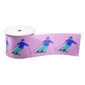 Skiers Downhill Skiing Pastel Pink Lint (Spoel)