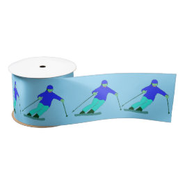 Skiers Downhill Skiing Sky Blue Lint