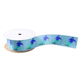 Skiers Downhill Skiing Sky Blue Lint