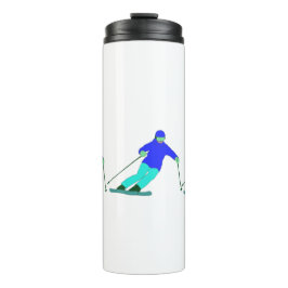 Skiers Downhill Skiing Thermosbeker