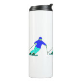 Skiers Downhill Skiing Thermosbeker (Gedraaid links)