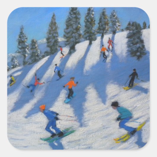 Skiers Lofer 2010 Vierkante Sticker (Voorkant)