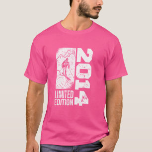 Skiërs Skier  geboren 2014 Verjaardag Skiën Ski T-shirt
