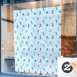 Skiërs Snowboarders Moguls Wintersport Skiswinkel Raamsticker