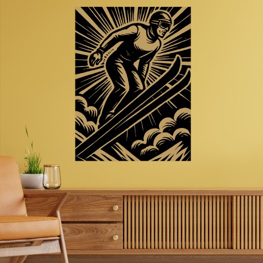 Skieur Art Déco Rétro (Salon 2)