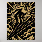 Skieur Art Déco Rétro (Devant)