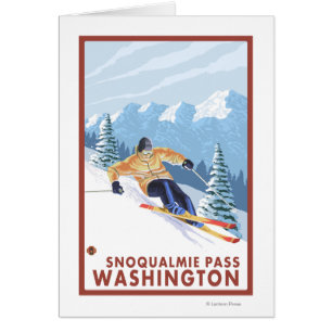 Skieur de neige de Downhhill - passage de