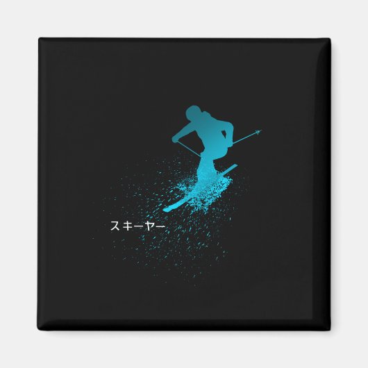 Skieur, Ski, Aimant Japonais (Devant)