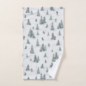 Skieurs alpins et yétis cachés - Ski alpin (Serviette à main)