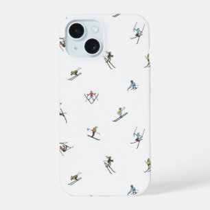 Skieurs d'hiver en action Motif