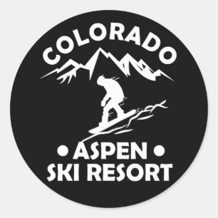 Skigebied Aspen Colorado Ronde Sticker