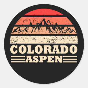  skigebied Aspen Colorado Ronde Sticker