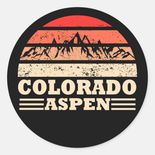 skigebied Aspen Colorado Ronde Sticker (Voorkant)