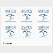 Skigebied Aspen Colorado Vierkante Sticker (Vel)