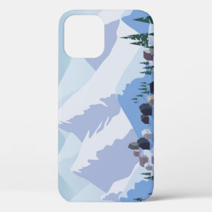 Skigebied:  berglandschap iPhone 12 hoesje