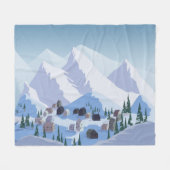 Skigebied:  berglandschap fleece deken (Voorkant (Horizontaal))