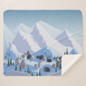 Skigebied:  berglandschap sherpa deken (Voorkant (horizontaal))