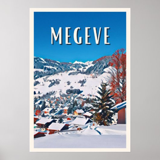 Skigebied Megève Poster (Voorkant)