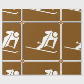 Skigebied Recreatief Teken Cadeaupapier (Vlak)