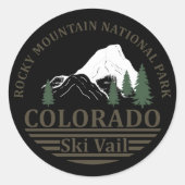 Skigebied Vail Colorado Ronde Sticker (Voorkant)