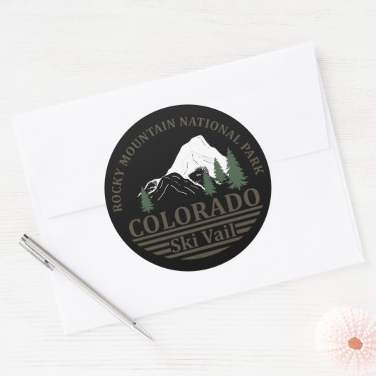 Skigebied Vail Colorado Ronde Sticker (Envelop)