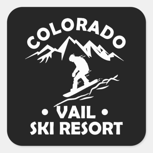 Skigebied Vail Colorado Vierkante Sticker (Voorkant)