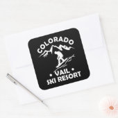 Skigebied Vail Colorado Vierkante Sticker (Envelop)