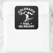 Skigebied Vail Colorado Vierkante Sticker (Tas)