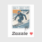 Skigebieden in de stad Salt Lake Utah Sticker (Vel)
