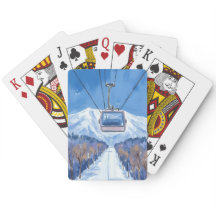 Skigondel Sneeuwberg Aquarel