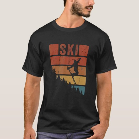 Skiier Skiing  Winter Sport Skiing Ski T-shirt (Voorkant)
