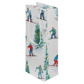 skiiers 3 wijn cadeautas (Voorkant Gekanteld)